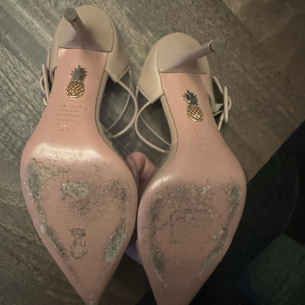 Aquazzura Beige Heels with Transparent Straps - Picture 2 of 3
